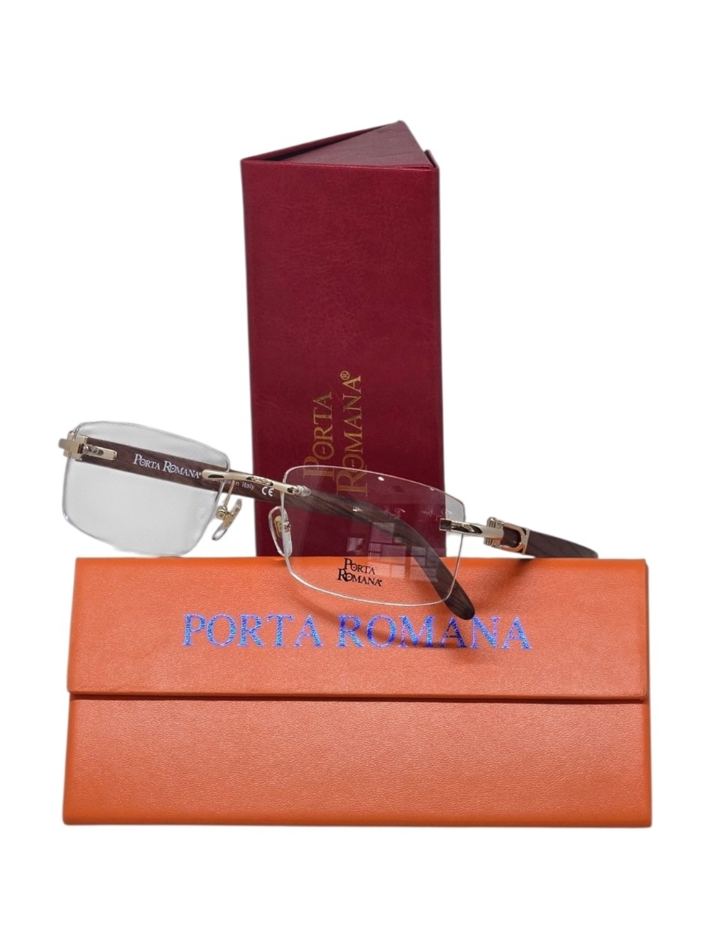 Porta Romana Wood  Temple frame /eyewear in Dark Brown